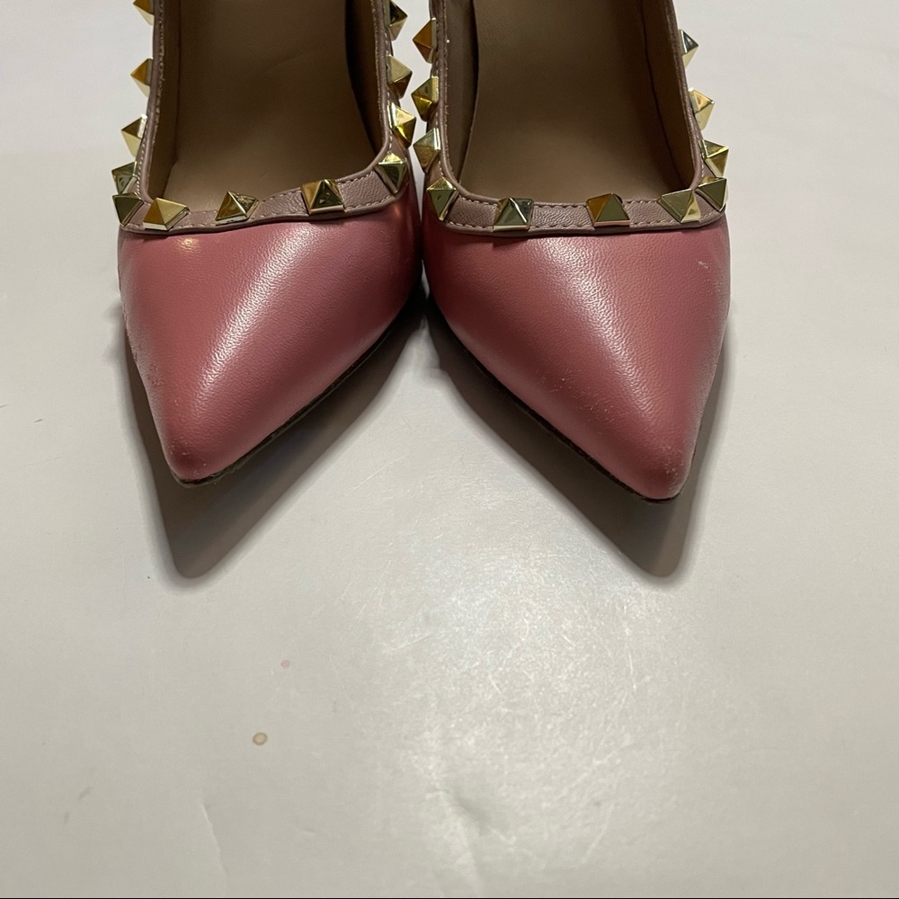 Valentino Garavani Rockstud Pink Patent Leather Pumps Heels Size 37 (US Size 7) - Picture 7 of 12
